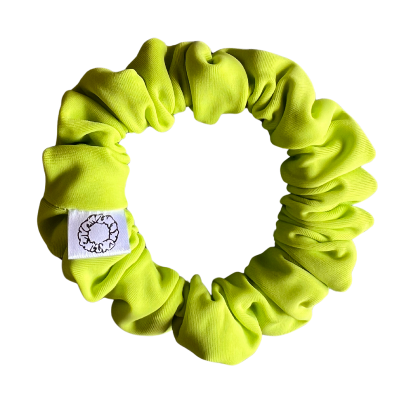 Scrunchie gumička do vlasů z plavkoviny - Lime