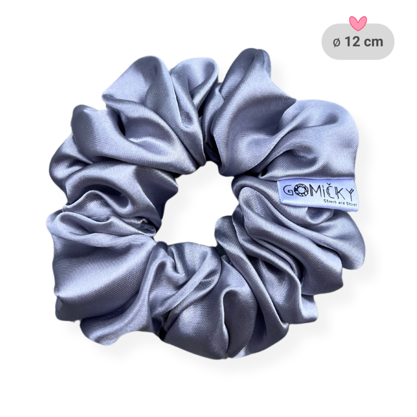 Scrunchie saténová gumička do vlasů - Starry - Velikost gumičky: 🫅🏻Queen - vel. ⌀15cm