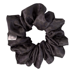 Scrunchie saténová gumička do vlasů - Charcoal