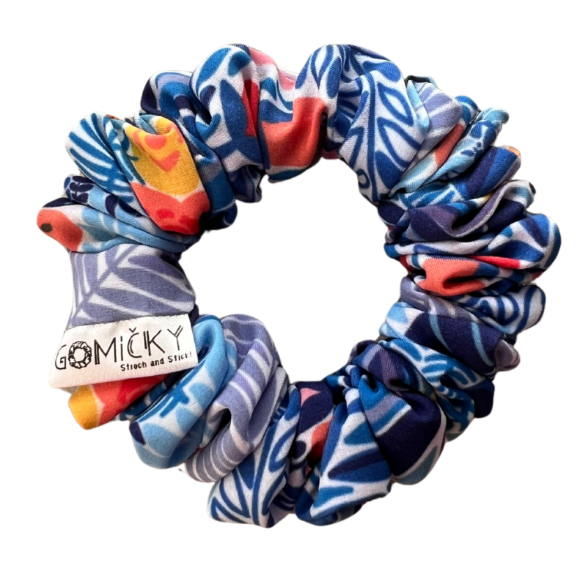 Scrunchie Silky gumička do vlasů - Florets - Velikost gumičky: 👸🏼Princess - vel. ⌀12cm