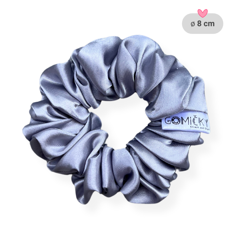 Scrunchie saténová gumička do vlasů - Starry - Velikost gumičky: 🫅🏻Queen - vel. ⌀15cm