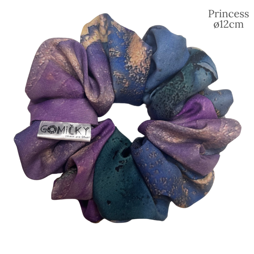 Scrunchie Silky gumička do vlasů - Mineral Marble - Velikost gumičky: 🫅🏻Queen - vel. ⌀15cm