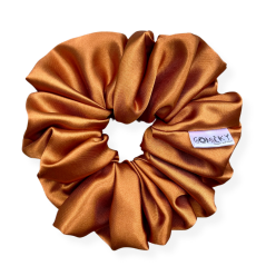 Scrunchie saténová gumička do vlasů - Copper