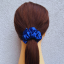 Scrunchie saténová gumička do vlasů - Lobelie - Velikost gumičky: 👩🏼‍🦱 Lady - vel. ⌀8cm