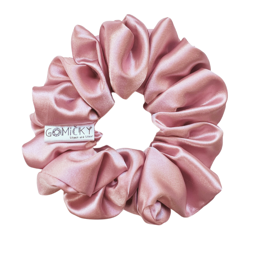 Scrunchie saténová gumička do vlasů - Ballerina - Velikost gumičky: 👩🏼‍🦱 Lady - vel. ⌀8cm