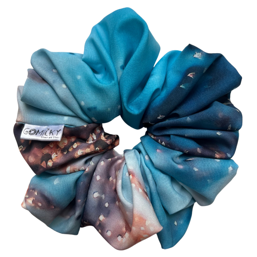 Scrunchie Silky gumička do vlasů - Sea Mineral - Velikost gumičky: 👸🏼Princess - vel. ⌀12cm