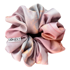 Scrunchie saténová gumička do vlasů - Princess Marble