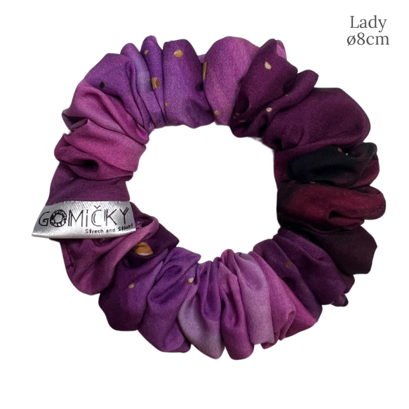 Scrunchie Silky gumička do vlasů - Plum Marble