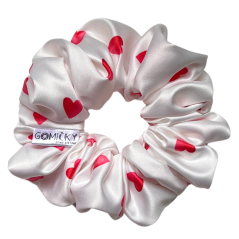 Scrunchie saténová gumička do vlasů - Love