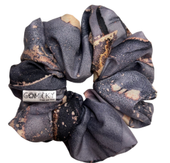 Scrunchie Silky gumička do vlasů - Grey Marble