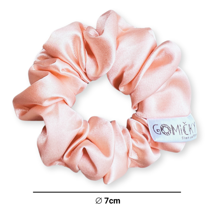 Dětské saténové gumičky do vlasů | Broskvová 2ks