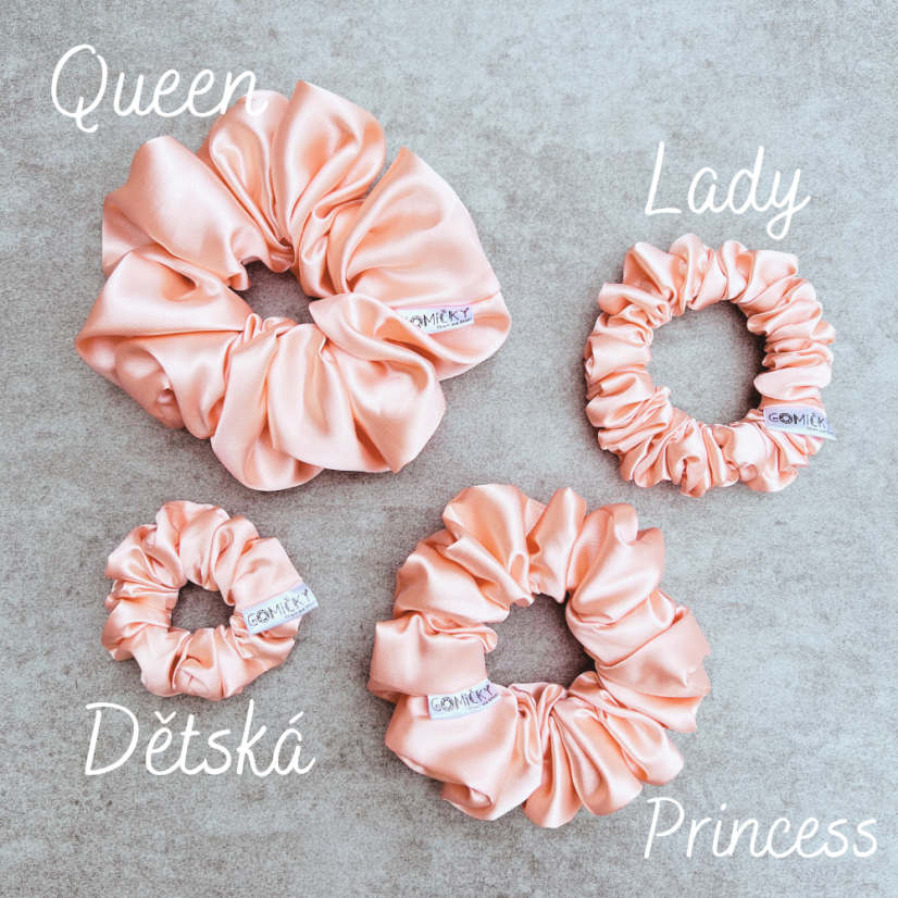 Dětské saténové gumičky do vlasů | Broskvová 2ks