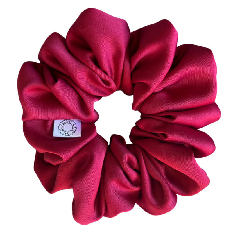 Scrunchie saténová gumička do vlasů - Berry Rebel