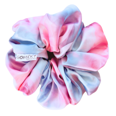 Scrunchie saténová gumička do vlasů - Cotton Candy