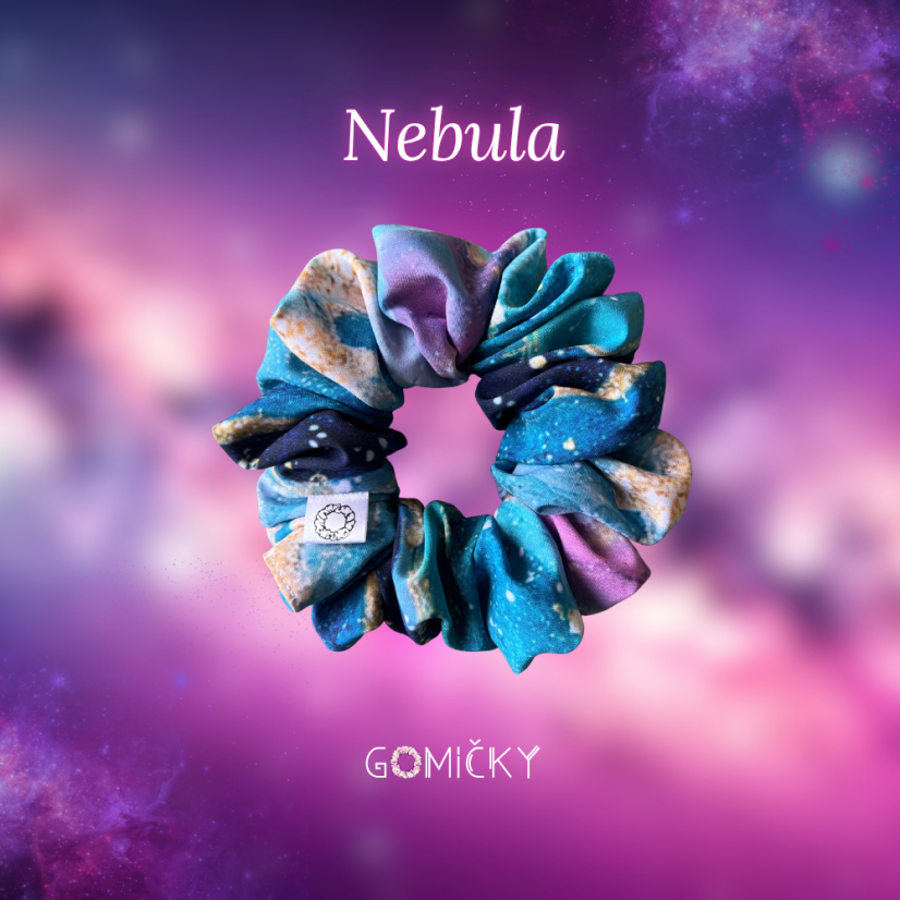 Scrunchie Silky gumička do vlasů - Nebula - Velikost gumičky: 👸🏼Princess - vel. ⌀12cm