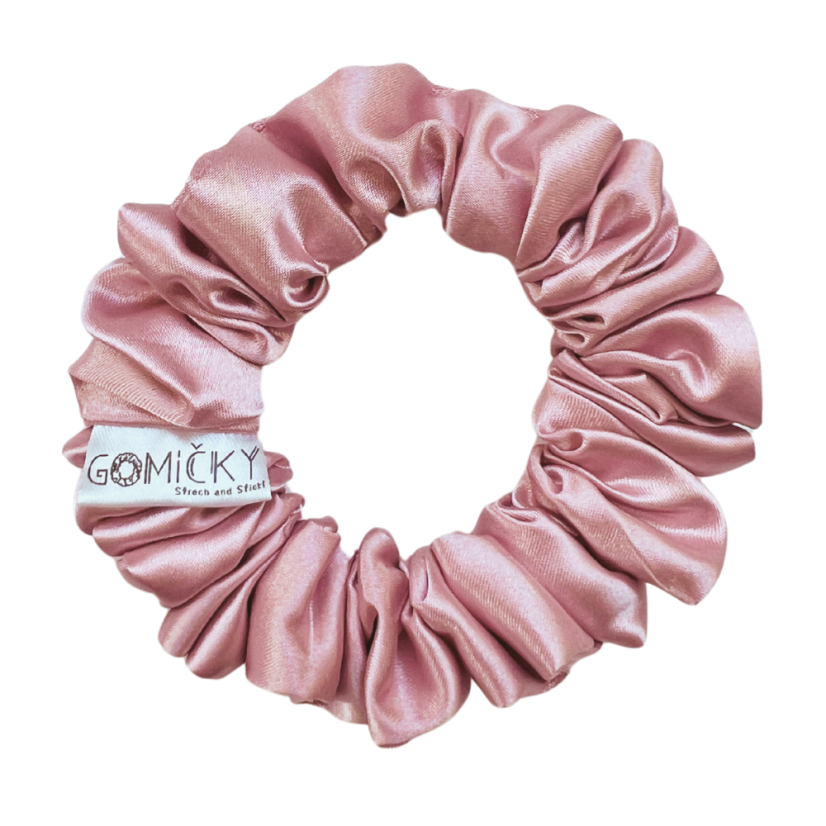 Scrunchie saténová gumička do vlasů - Ballerina - Velikost gumičky: 👩🏼‍🦱 Lady - vel. ⌀8cm