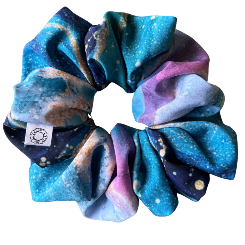 Scrunchie Silky gumička do vlasů - Nebula - Velikost gumičky: 👸🏼Princess - vel. ⌀12cm