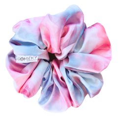 Scrunchie saténová gumička do vlasů - Cotton Candy