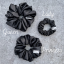 Scrunchie saténová gumička do vlasů - Blacky - Velikost gumičky: 👸🏼Princess - vel. ⌀12cm