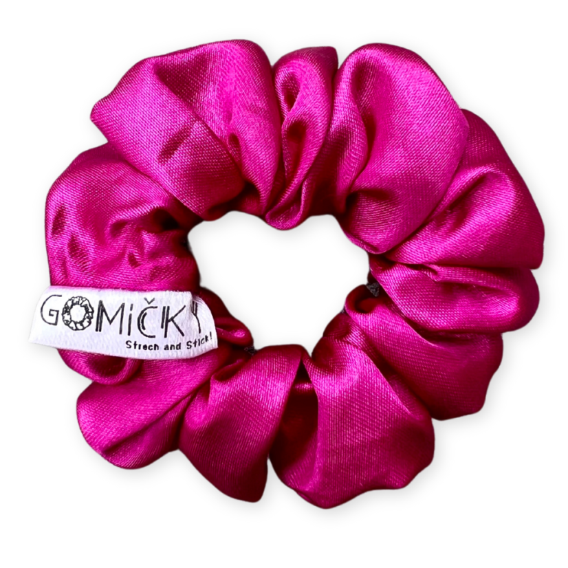 Dětské saténové gumičky do vlasů | Fuchsia 2ks