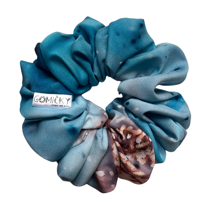 Scrunchie Silky gumička do vlasů - Sea Mineral - Velikost gumičky: 👸🏼Princess - vel. ⌀12cm