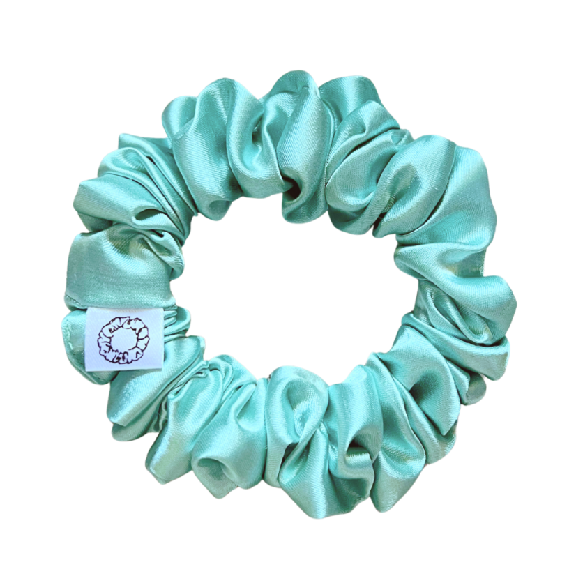 Scrunchie saténová gumička do vlasů - Mint