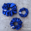 Scrunchie saténová gumička do vlasů - Lobelie - Velikost gumičky: 👩🏼‍🦱 Lady - vel. ⌀8cm