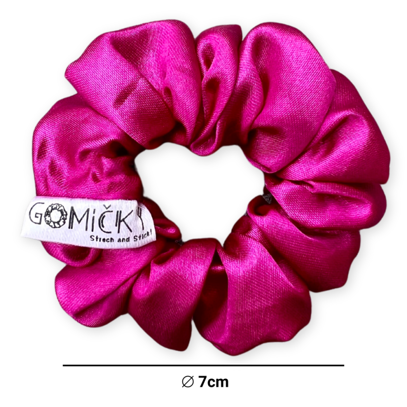 Dětské saténové gumičky do vlasů | Fuchsia 2ks