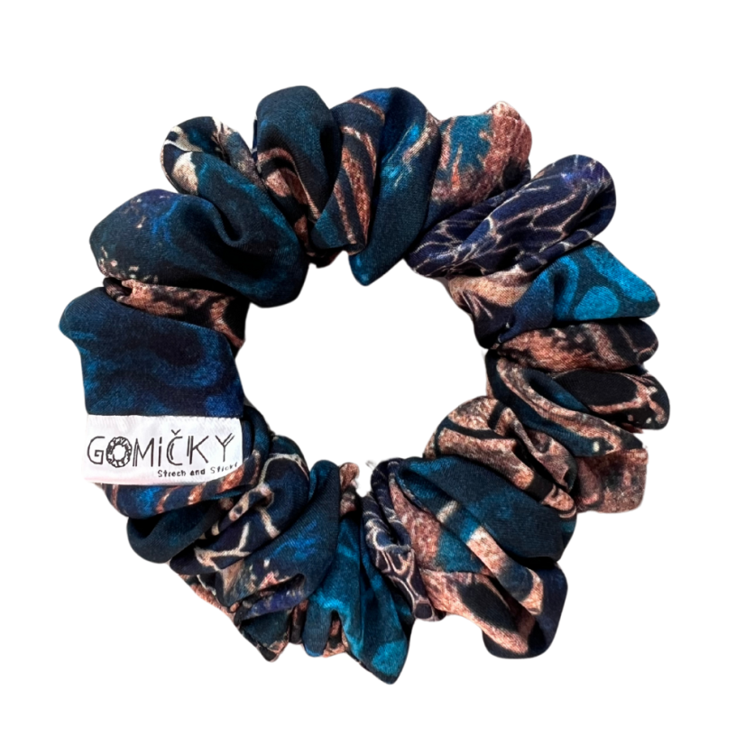 Scrunchie Silky gumička do vlasů - Abyss - Velikost gumičky: 👸🏼Princess - vel. ⌀12cm