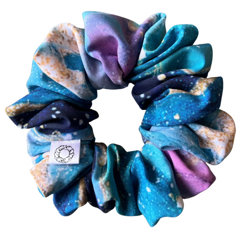 Scrunchie Silky gumička do vlasů - Nebula - Velikost gumičky: 👸🏼Princess - vel. ⌀12cm