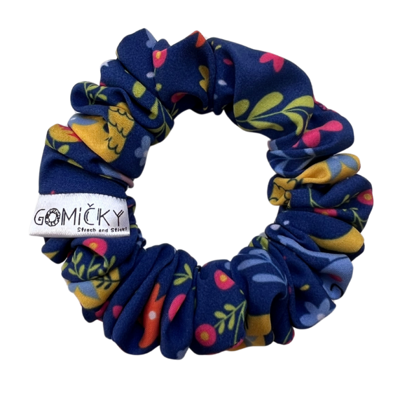 Scrunchie Silky gumička do vlasů - Floresita - Velikost gumičky: 🫅🏻Queen - vel. ⌀15cm