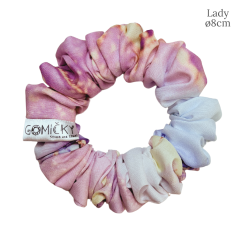 Scrunchie Silky gumička do vlasů - Pink Marble