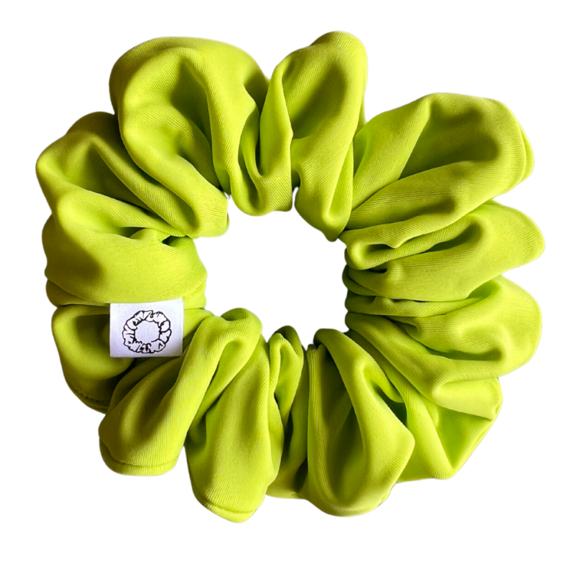 Scrunchie gumička do vlasů z plavkoviny - Lime