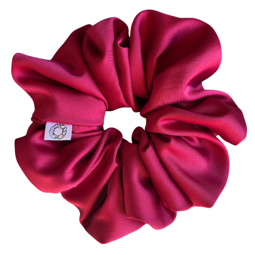 Scrunchie saténová gumička do vlasů - Berry Rebel