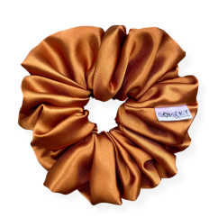 Scrunchie saténová gumička do vlasů - Copper