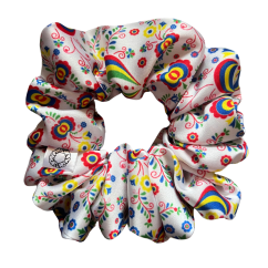 Scrunchie saténová gumička do vlasů - Folklór