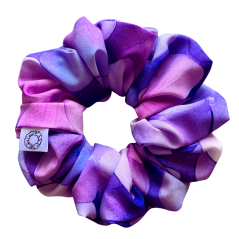 Látková Scrunchie gumička do vlasů - Hortenzie