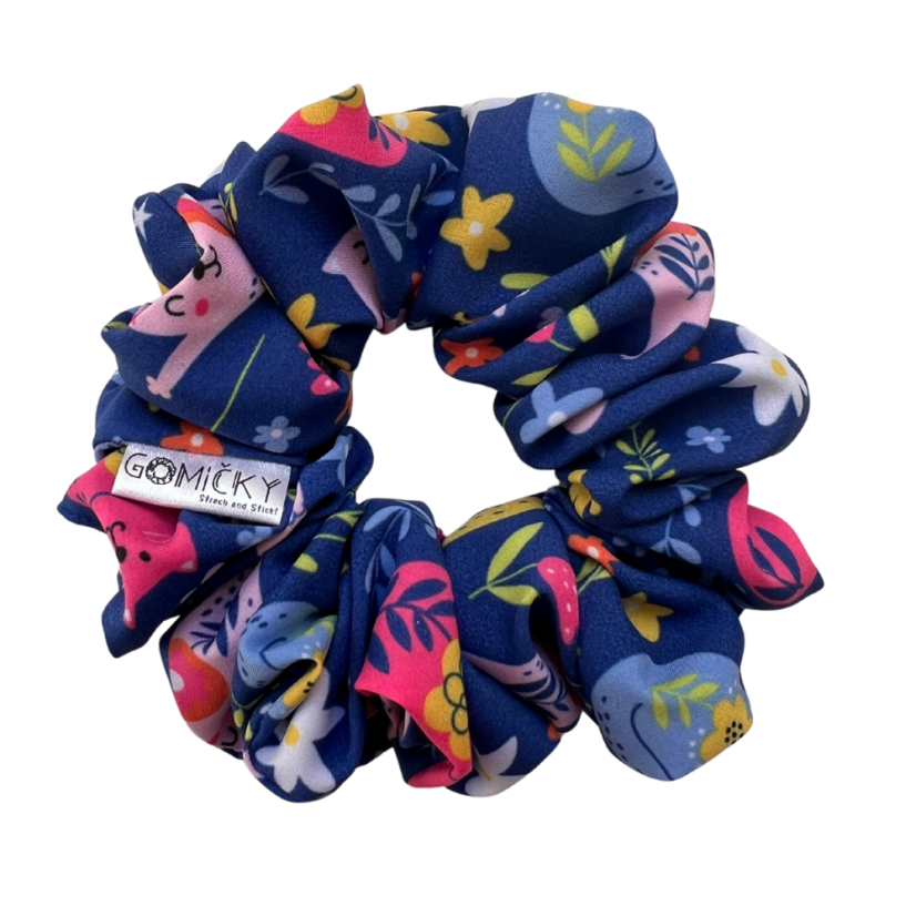 Scrunchie Silky gumička do vlasů - Floresita - Velikost gumičky: 🫅🏻Queen - vel. ⌀15cm