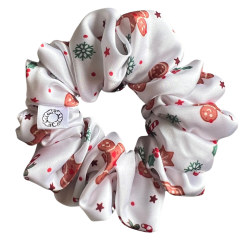 Scrunchie saténová gumička do vlasů - Perníček