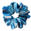 Scrunchie saténová gumička do vlasů - Blue Marble