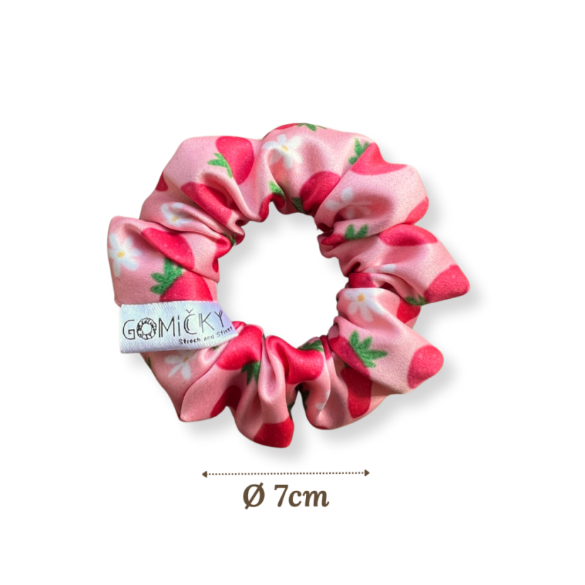 Dětské saténové gumičky do vlasů | Strawberry 2ks