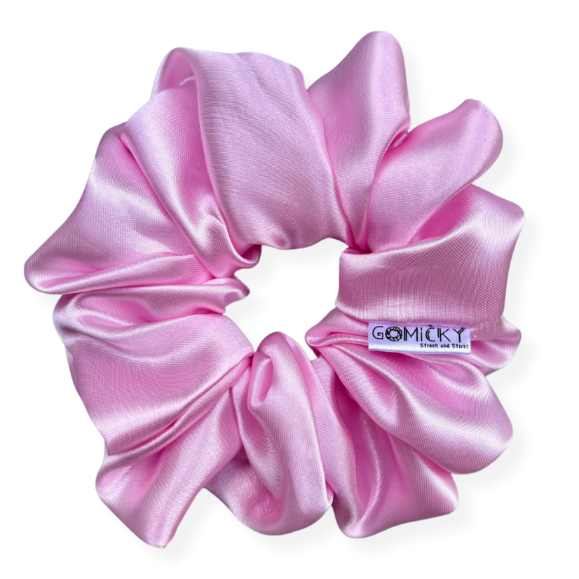 Scrunchie saténová gumička do vlasů - Pinkie